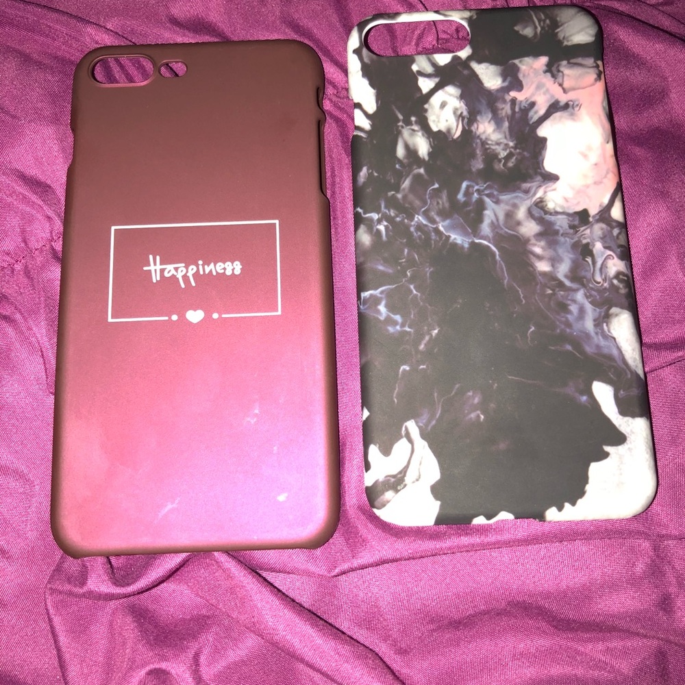 Marble Phone Case Black  / Maroon Happiness Case